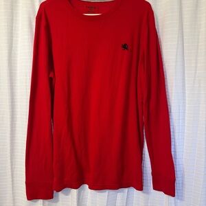 Express Bold Red Waffle Knit Shirt